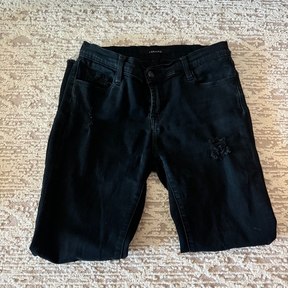 J Brand Black Skinny Distressed Jeans Size 26 - Picture 4 of 6